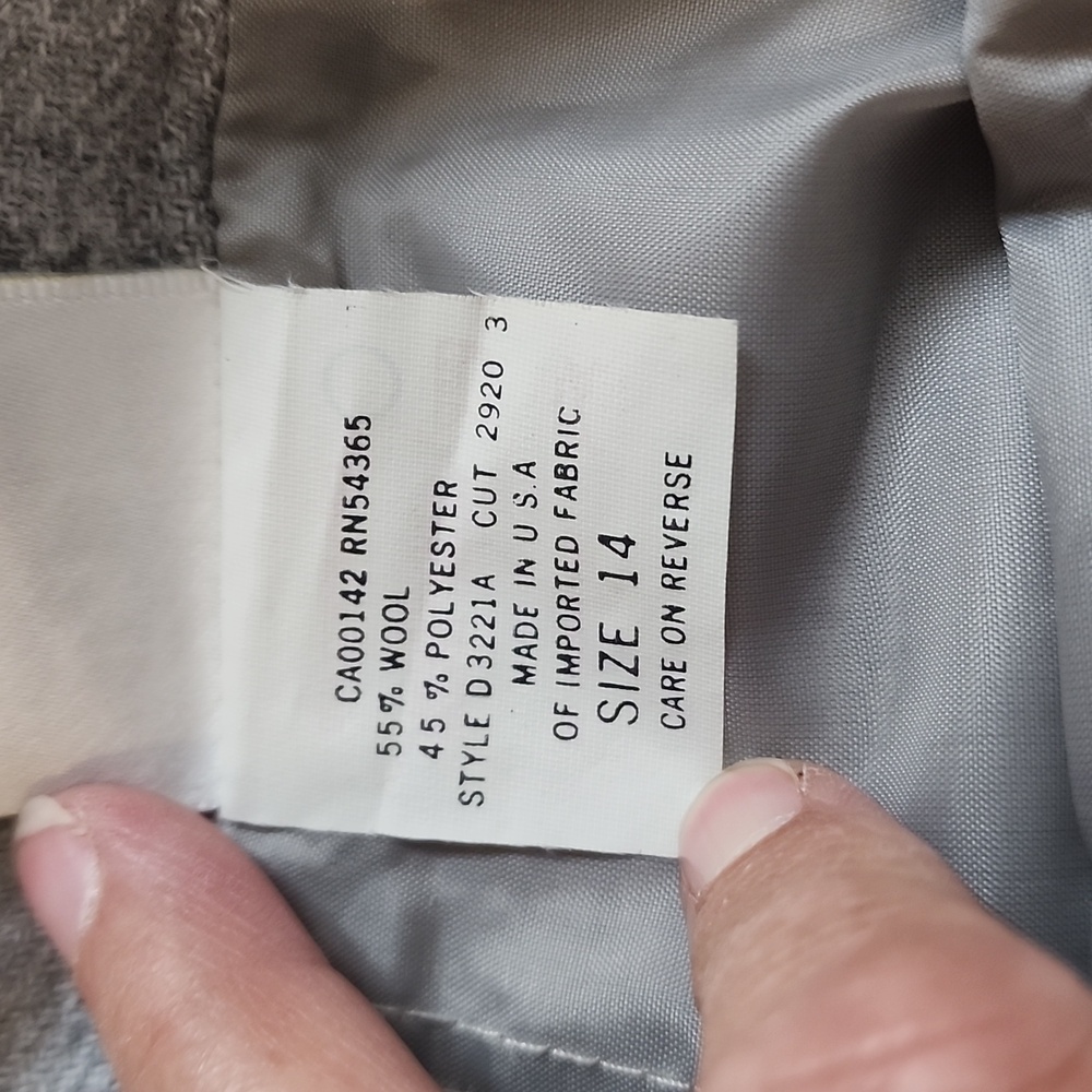 Vintage size 14 light gray wool blend a line skirt - Picture 7 of 10